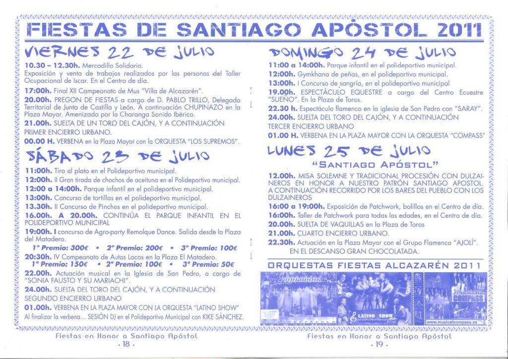 Programa Fiestas de Santiago 2011 Programa Fiestas de Santiago 2011