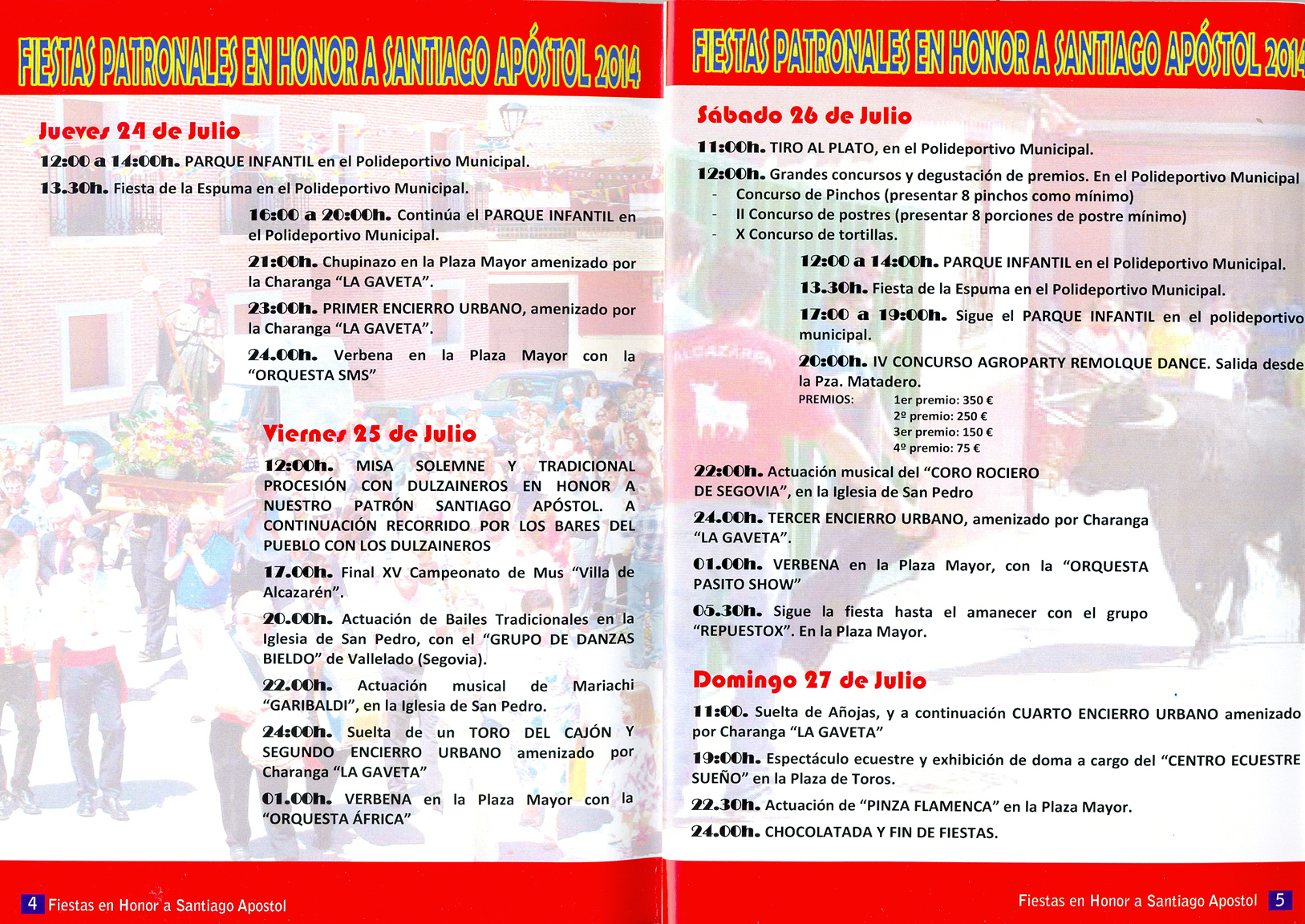 Programa Fiestas de Santiago 2014