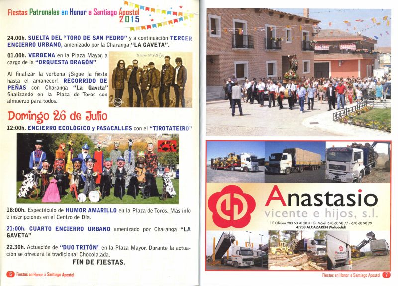 Programa Fiestas de Santiago 2015-2