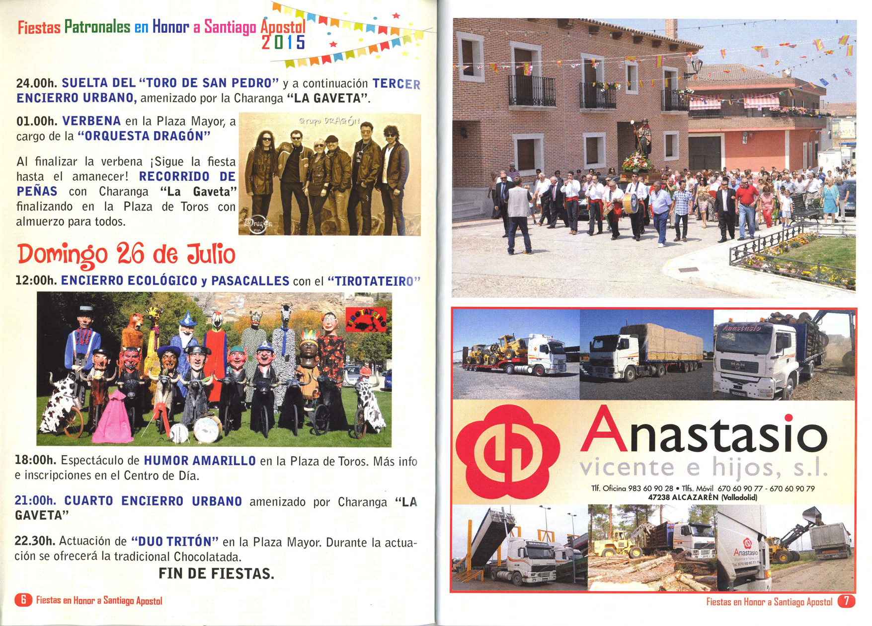 Programa Fiestas de Santiago 2015-2
