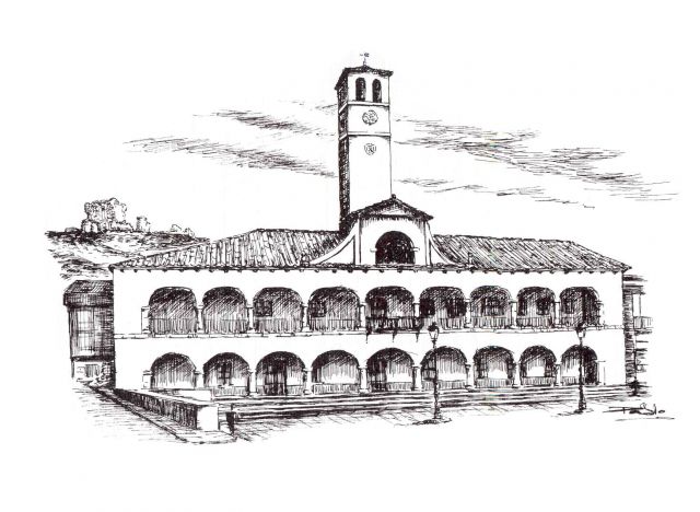 Antiguo ayuntamiento de Íscar (dibujo)