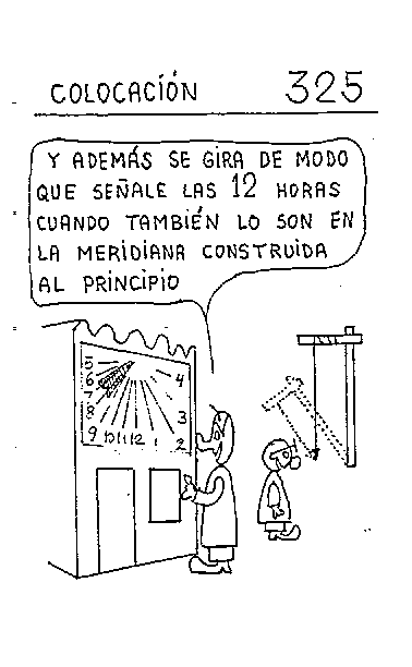 Colocación 03 del reloj vertical declinante a levante