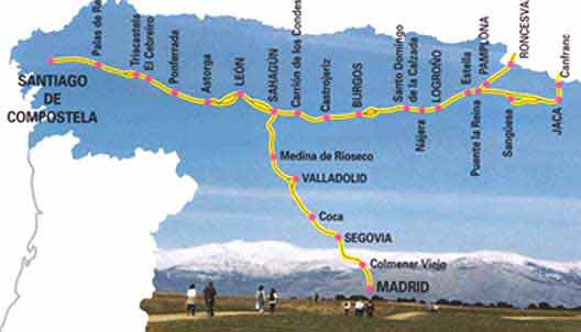 El camino Madrid-Santiago y el camino franc�s