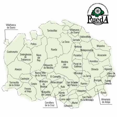 Pueblos pertenecientes a denominaci�n de origen Rueda